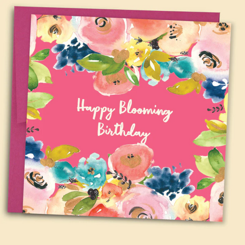 Happy Blooming Birthday Card - Pink