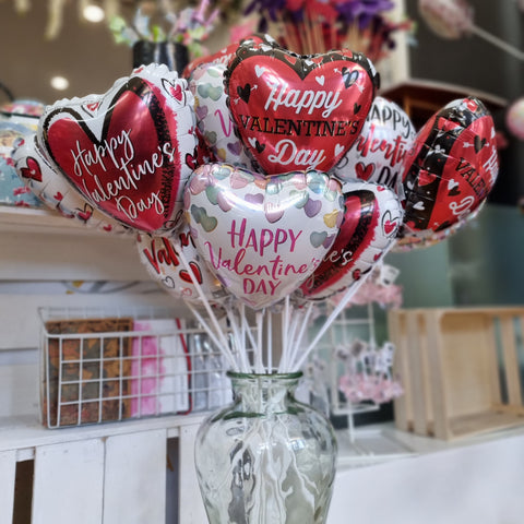18cm Valentines Foil Balloons (inflated)
