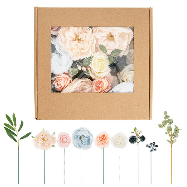 DIY Rose Peony & Berry Arrangement Box - Peach