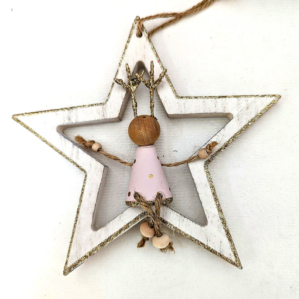 Christmas Star with Pink Angel