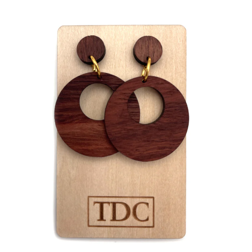 Handcrafted Timber Circles Drop Earring - Various Timber