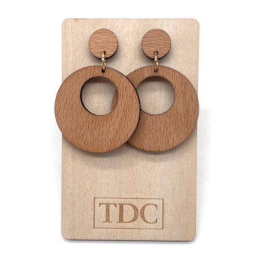 Handcrafted Timber Circles Drop Earring - Various Timber