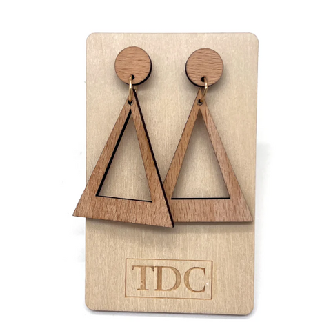 Handcrafted Timber Triangle Drop Earring - Various Timbers