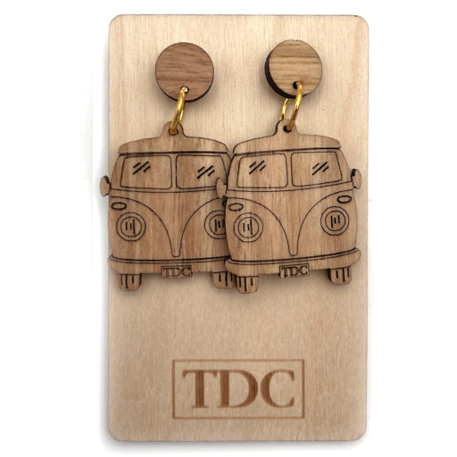 Handcrafted Timber Kombi Drop Earring - Various Timbers